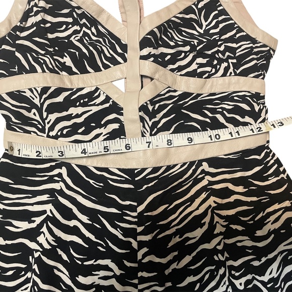 Rebecca Taylor Leather Cage Dress Silk Animal Print Size 4 - Picture 10 of 10